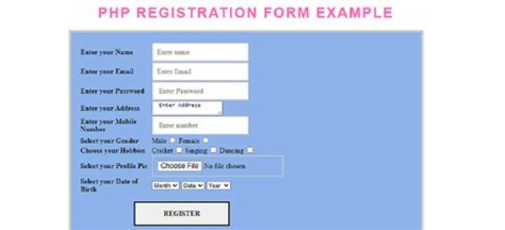How To Create A Registration Form In Php With Database