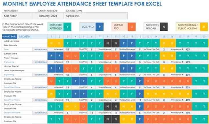How To Create Monthly Attendance Sheet In Excel