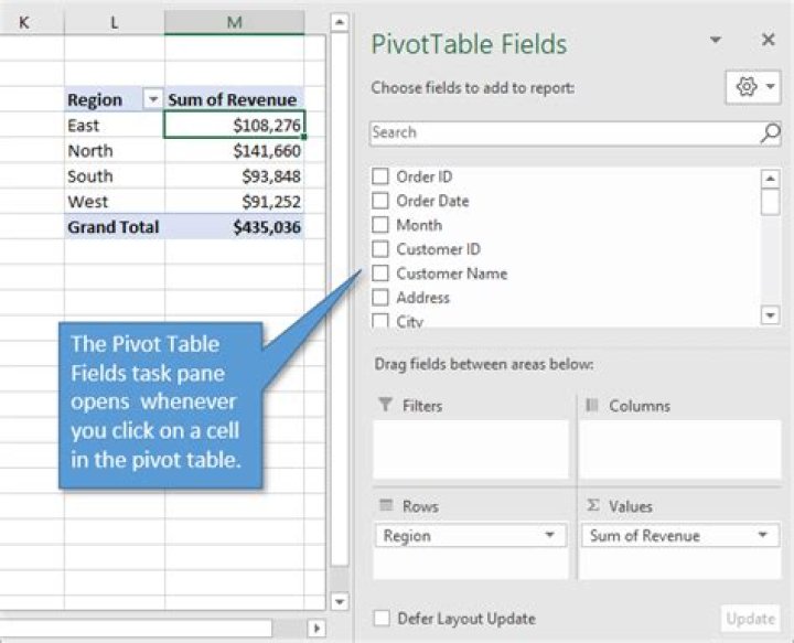 How To Open Pivot Table Fields