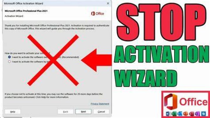 how to stop microsoft office activation wizard from popping up