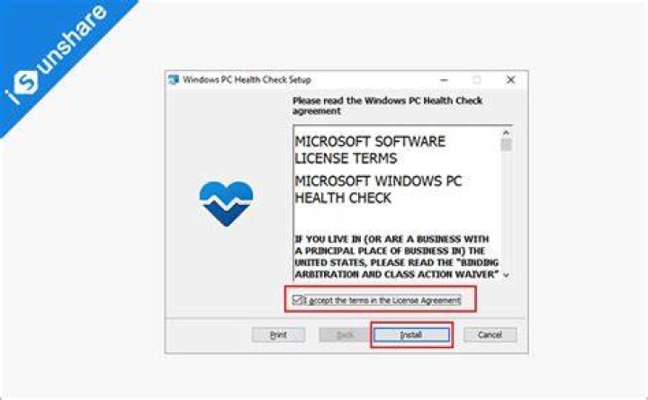 Install Windows PC Health check app