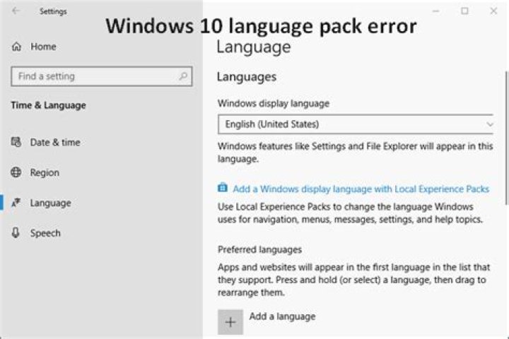 login credentials Language Pack Error login credentials