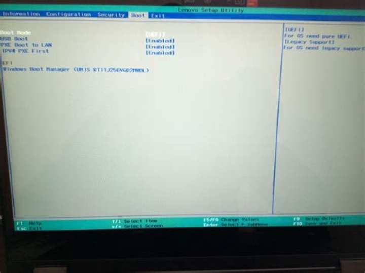 Locate Boot tab