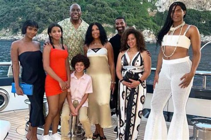 Magic Johnson with family
