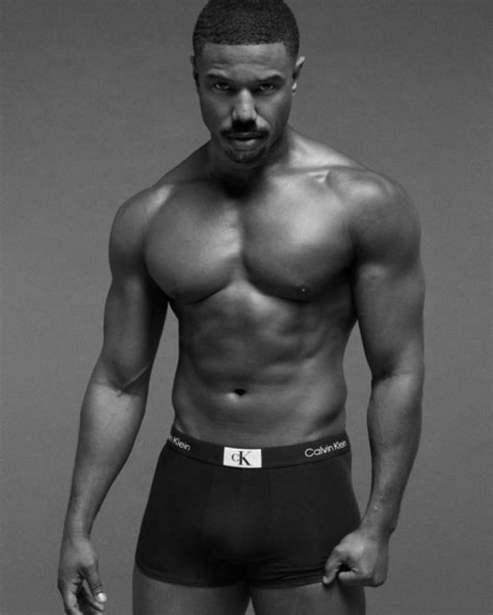 Michael B. Jordan bulging for Calvin Klein