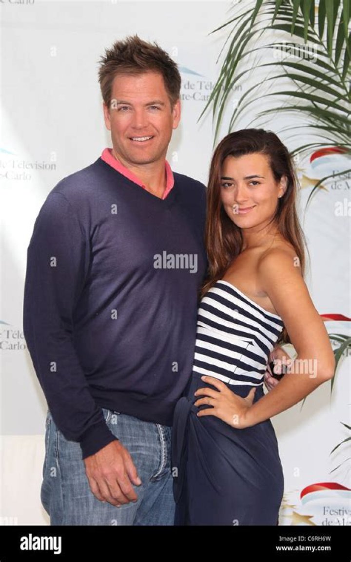 Michael Weatherly and Cote de Pablo smile