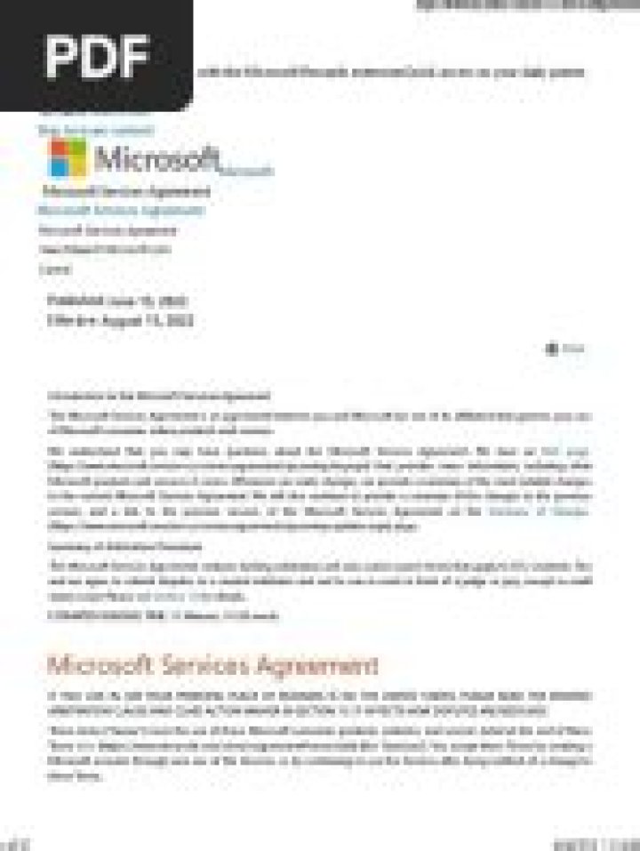 Microsoft Services Agreement
