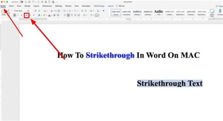 ms word strikethrough