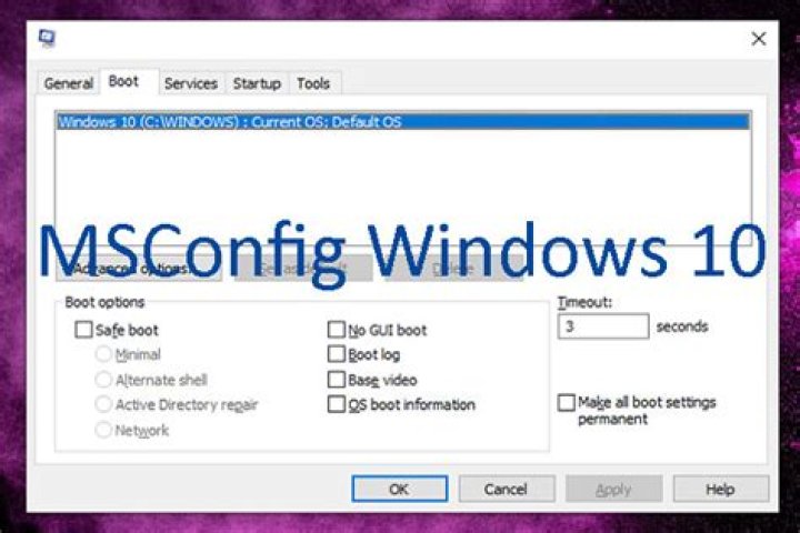 msconfig windows 10