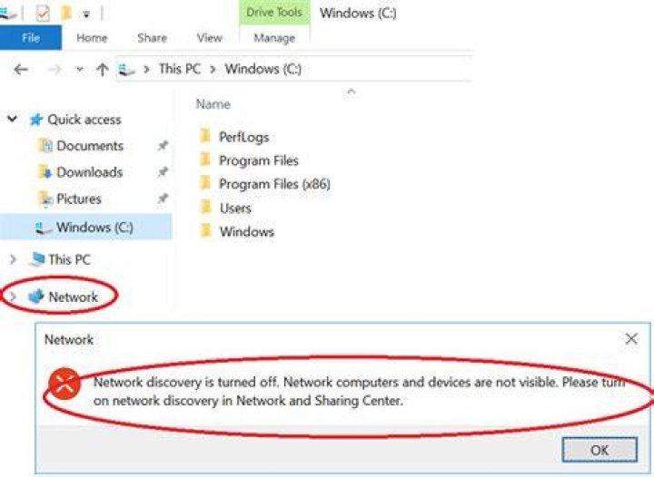 Network discovery is turned off in Windows 10