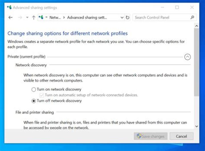 Network Discovery keeps turning off