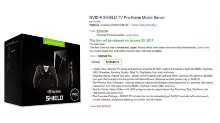 new nvidia shield tv pro 4k streaming box with amazon alexa