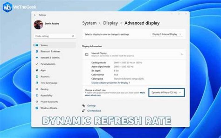 no-update windows 11 dynamic refresh rate not working