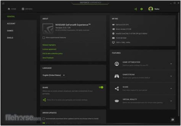 Nvidia Geforce Experience