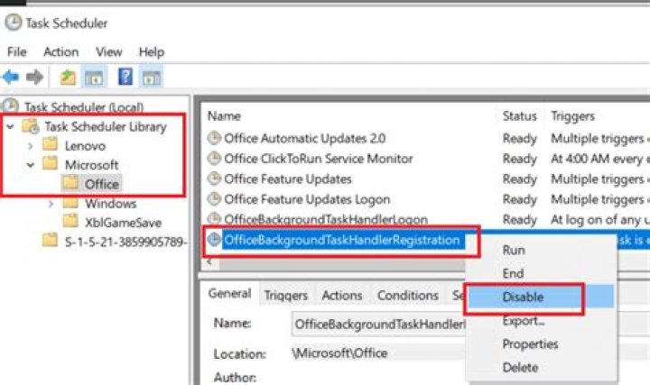 Office Background Task Handler process