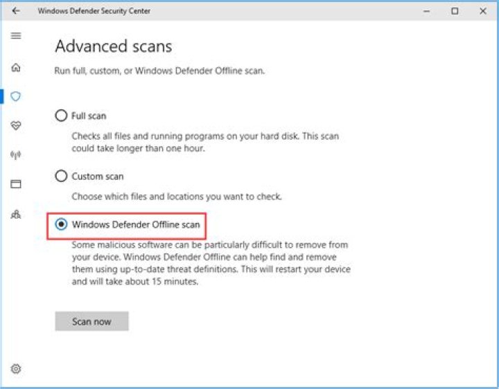 offline scan windows defender