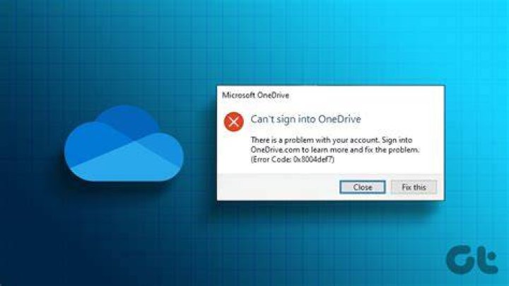 OneDrive explorer - OneDrive error 0x8004def5