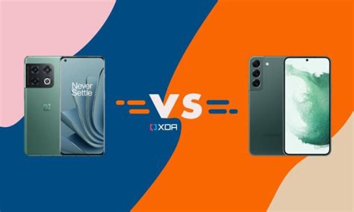 OnePlus 10 Pro vs Samsung Galaxy S22 Plus rear panels on coffee table OnePlus 10 Pro vs Samsung Galaxy S22 Plus rear panels on coffee table