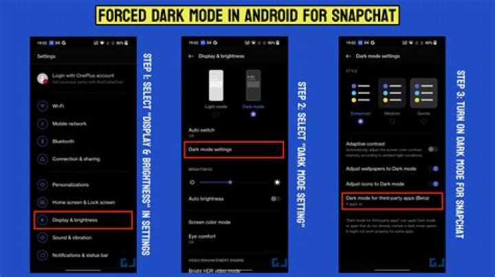 OnePlus force dark mode settings OnePlus force dark mode settings