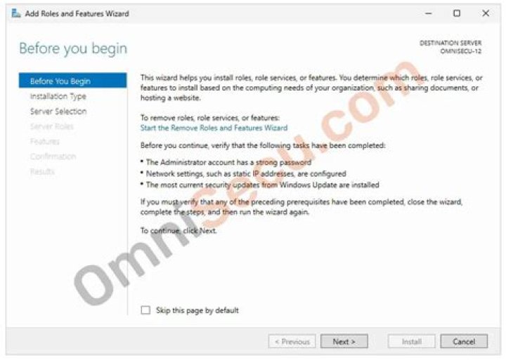 Open the Getting Started Wizard Windows Server 2019