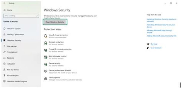 Open Windows Security