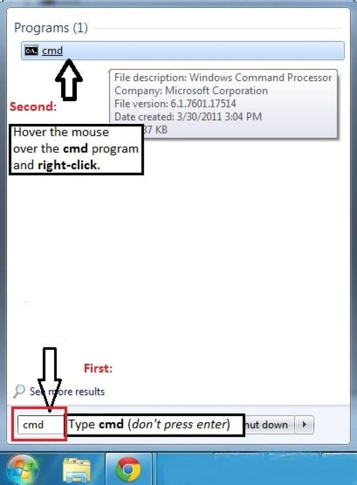 Opening the command prompt as an administrator