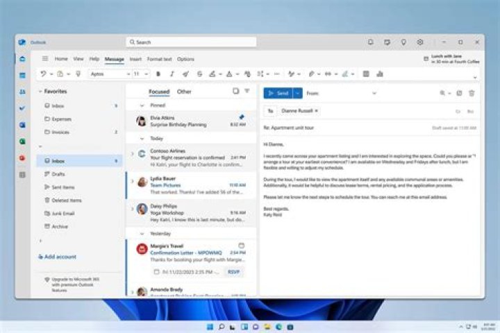 Outlook sender name not visible