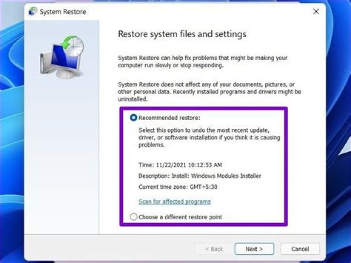 Perform a System Restore