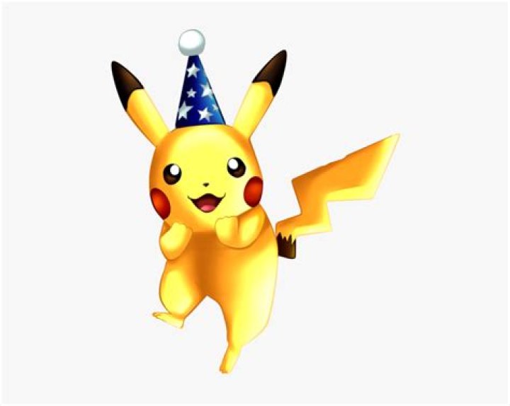 Pikachu wearing a party hat