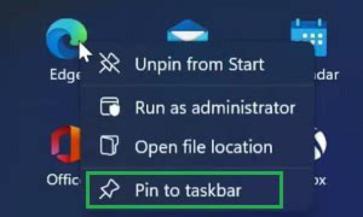 The Pin to taskbar option Pin to taskbar option office shortcuts missing from start menu