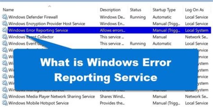 regedit error reporting service restarts