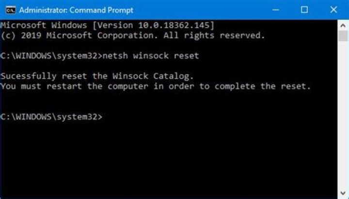 Reset Winsock