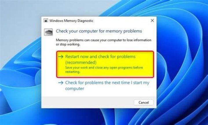 Restart now and check for problems