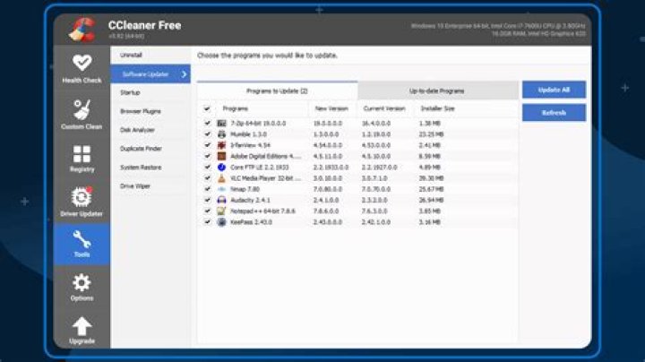 Restart to fix ccleaner update not working