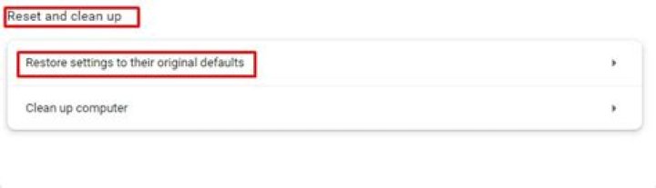 restore default settings chrome