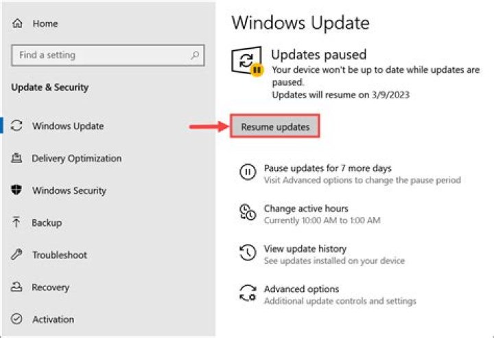 Resume updates to fix windows 11 download stuck