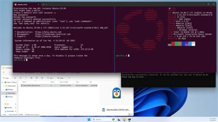 Run command to install WSL