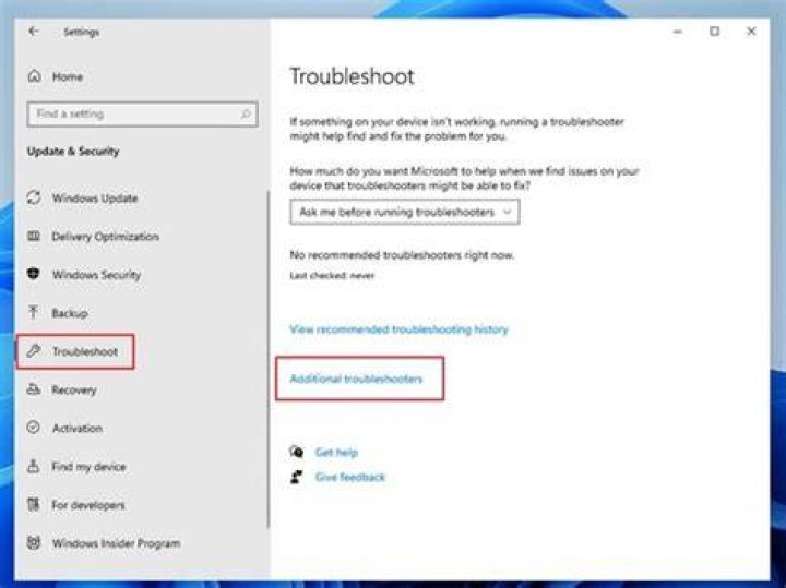 run the troubleshooter