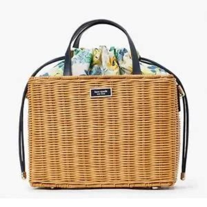 Sam Floral Medley Wicker Medium Satchel Kate Spade