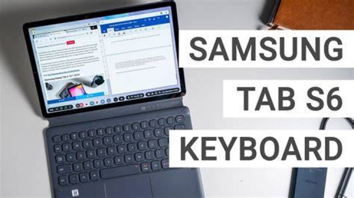Samsung Tab S6 with keyboard on table 1
