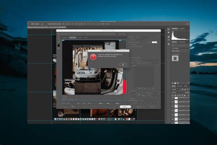 Save for web error in Adobe Photoshop
