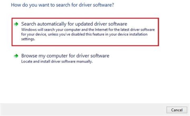 search for driver automatically