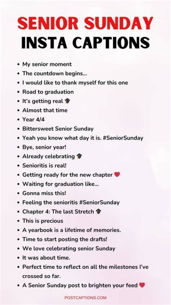 Senior Sunday captions Senior Sunday captions