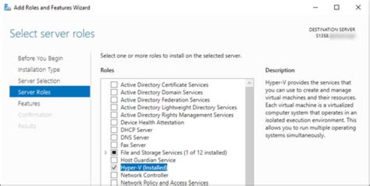 Server execution failed inside Add roles and features
