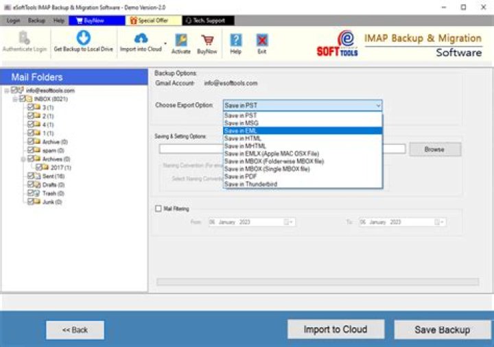 set up charter via IMAP