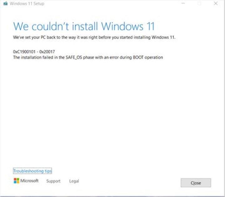 sfc 0xc1900101 windows 11