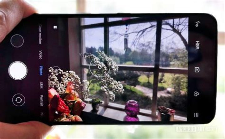 Smartphone camera auto focus Smartphone camera autofocusing on flowers