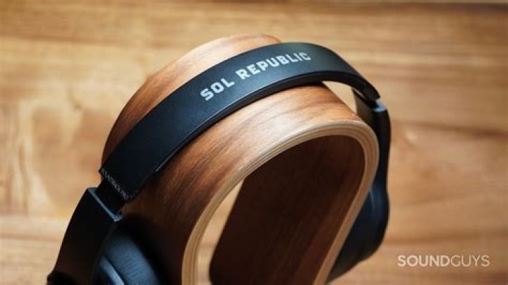 Sol Republic Soundtrack Pro wireless headphones in black on gray background.