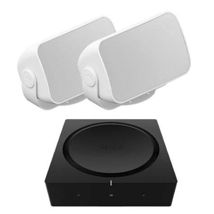 Sonos outdoor-angle Sonos outdoor speaker product image at an angle.