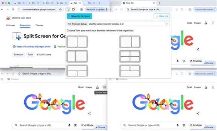 split screen for google layouts